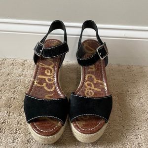 Sam Edelman Black Wedge Sandals Size 10